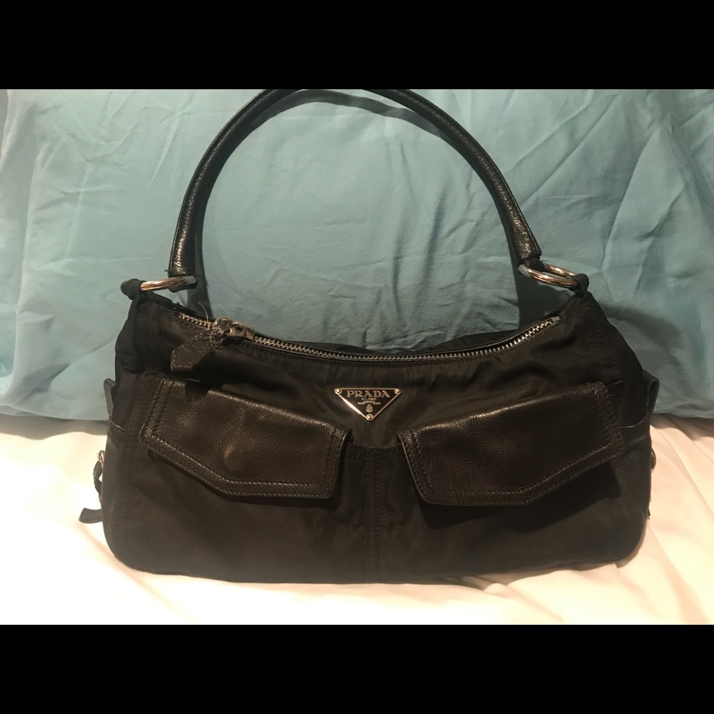 Prada Nylon and leather mini shoulder bag